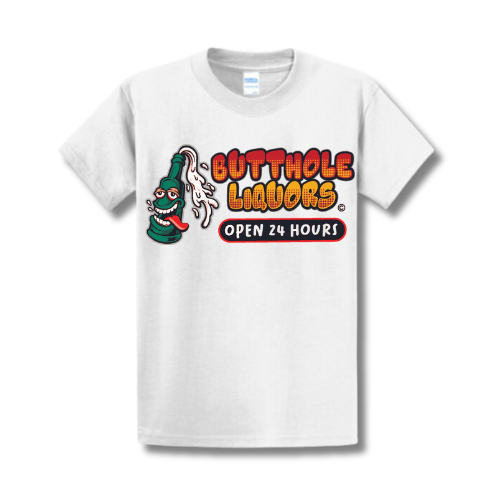 Butthole Liquor Squad Short Sleeve Full Color Logo Tee